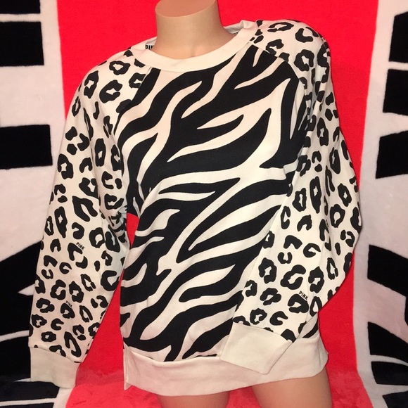 🛑SOLD🛑 Pink Zebra/Leopard Fleece Sweatshirt NEW - Picture 7 of 8